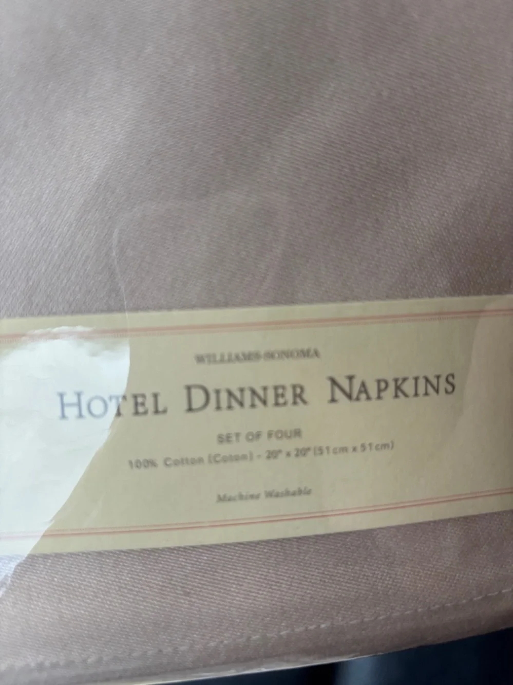 NWT Williams Sonoma Hotel dinner Napkins package of four